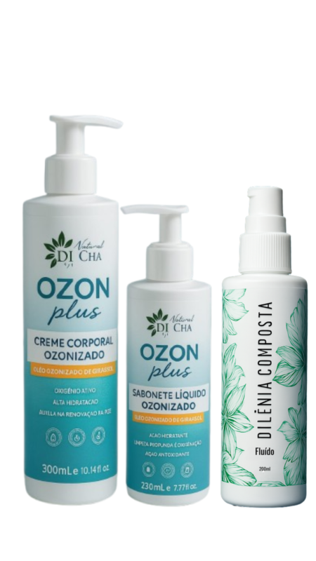 Kit Ozonizado com Creme OzonPlus 300ml + Fluido Dilênia 200ml + Sabonete 230ml
