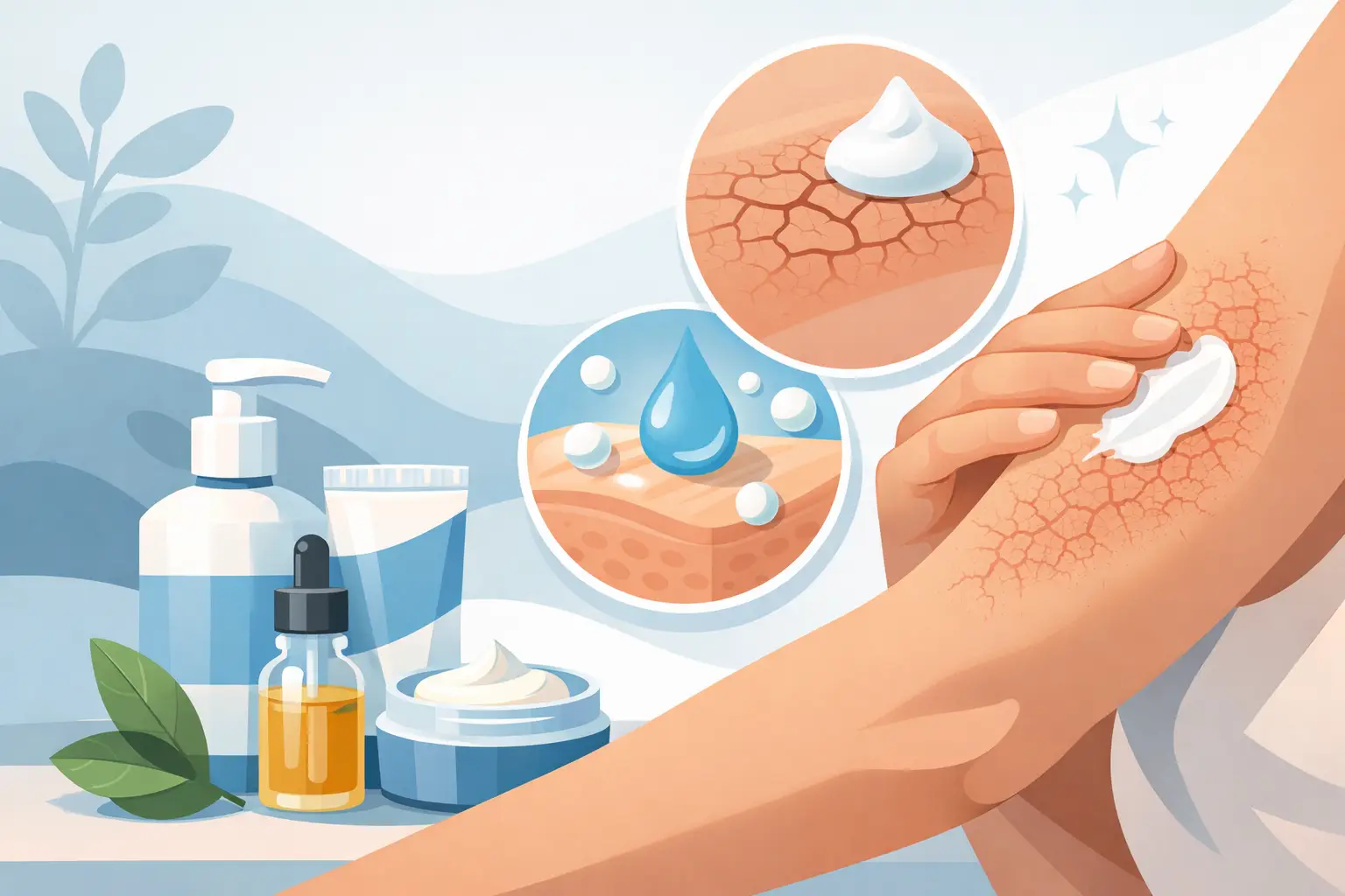 O que passar na dermatite ressecada?